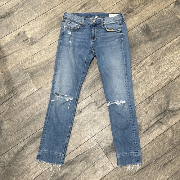 • Rag and Bone • Women’s Dre Boyfriend Capri Jeans
Blue Levee W Hole Raw Hem 26 - Picture 2 of 4